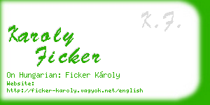 karoly ficker business card