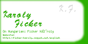 karoly ficker business card